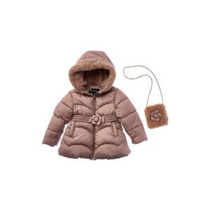 Rothschild Girls Mermaid Quilted Coat & Purse Set, Brown